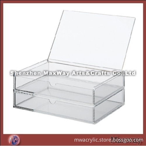 Tabletop Lucite/Acrylic Eyebrow Pencil Chest Holder with Drawer and Lid